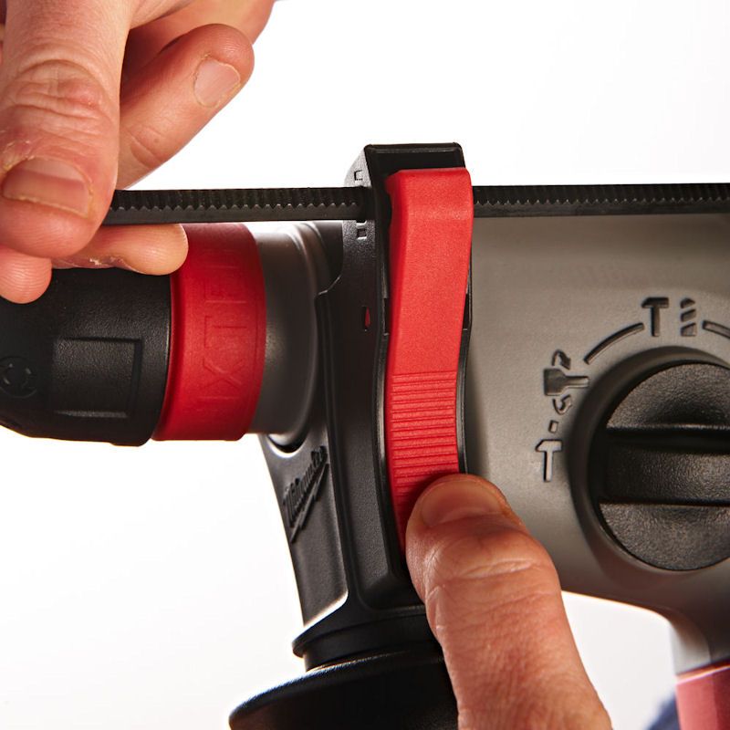 Milwaukee M18 Fuel SDS+ Hammer Drill Close Up Milwaukee M18 Fuel SDS+ Hammer Drill Close Up